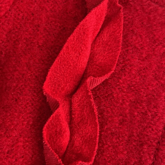 Coldwater Creek red wool vest ruffle detail Christmas holiday winter layer small - Picture 6 of 16